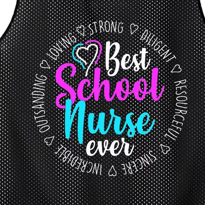 Best School Nurse Ever Appreciation Gift Mesh Reversible Basketball Jersey Tank