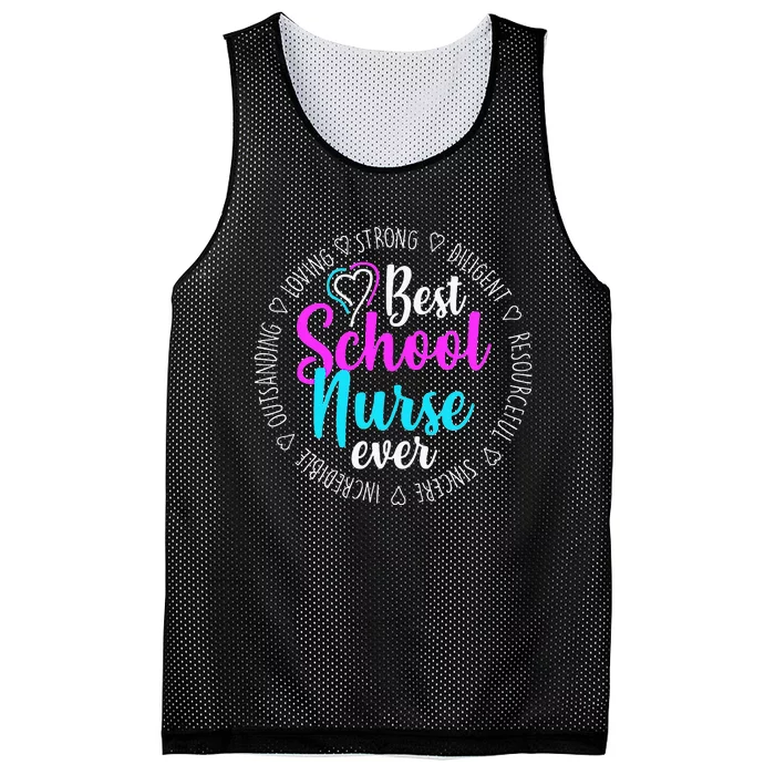 Best School Nurse Ever Appreciation Gift Mesh Reversible Basketball Jersey Tank