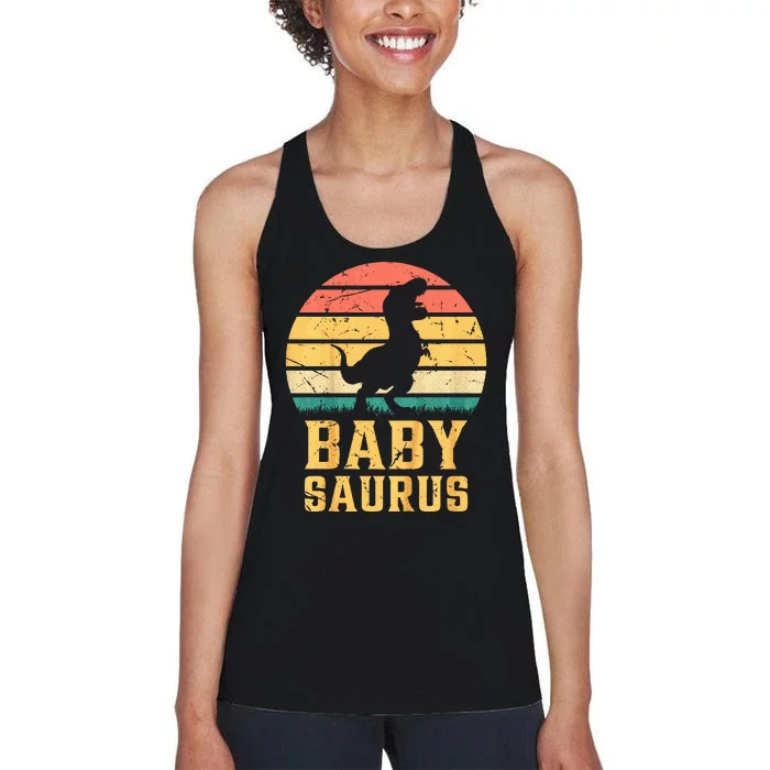 Baby Saurus Newborn Baby Dino Baby Dinosaur Babysaurus Women's Racerback Tank