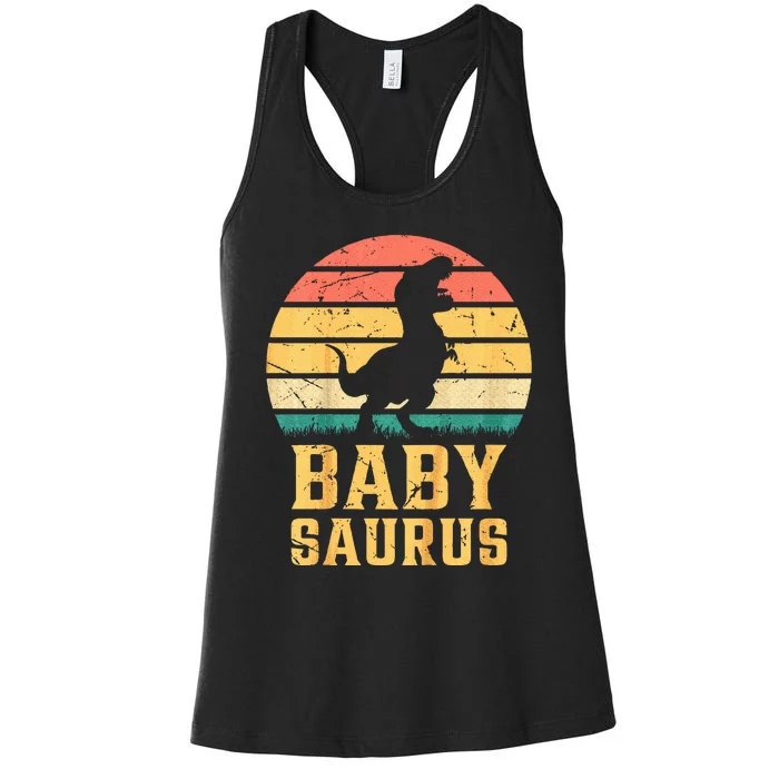 Baby Saurus Newborn Baby Dino Baby Dinosaur Babysaurus Women's Racerback Tank