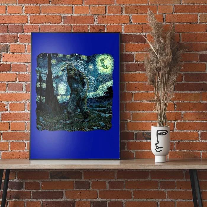 Bigfoot Starry Night Van Gogh Painting Sasquatch Art Gift Poster