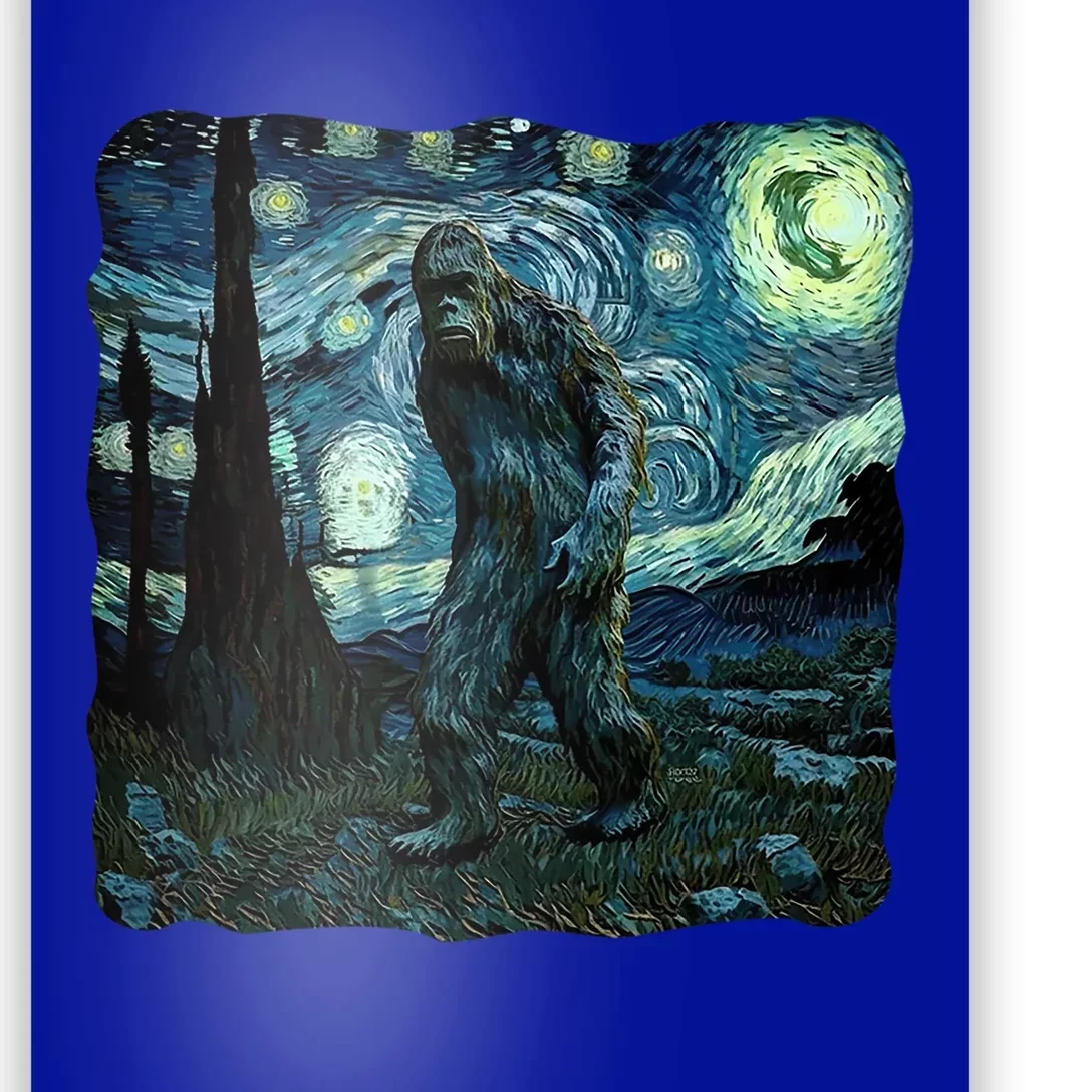 Bigfoot Starry Night Van Gogh Painting Sasquatch Art Gift Poster