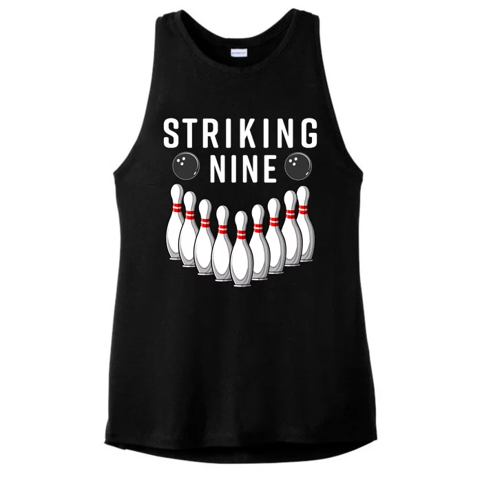 Bowling Striking Nine Ladies Tri-Blend Wicking Tank