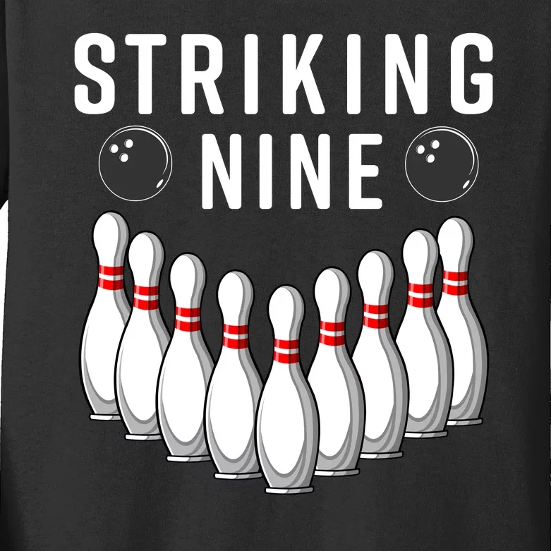 Bowling Striking Nine Kids Long Sleeve Shirt