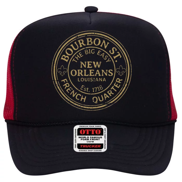 Bourbon Street New Orleans French Quarter High Crown Mesh Trucker Hat