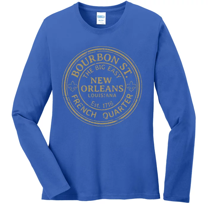 Bourbon Street New Orleans French Quarter Ladies Long Sleeve Shirt