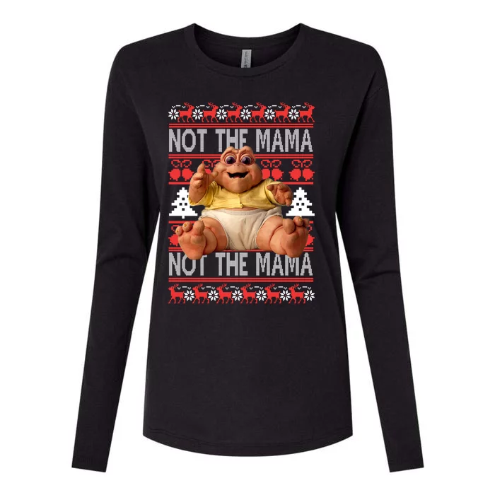 Baby Sinclair Not The Mama Ugly Christmas Baby Sinclair Monster Womens Cotton Relaxed Long Sleeve T-Shirt