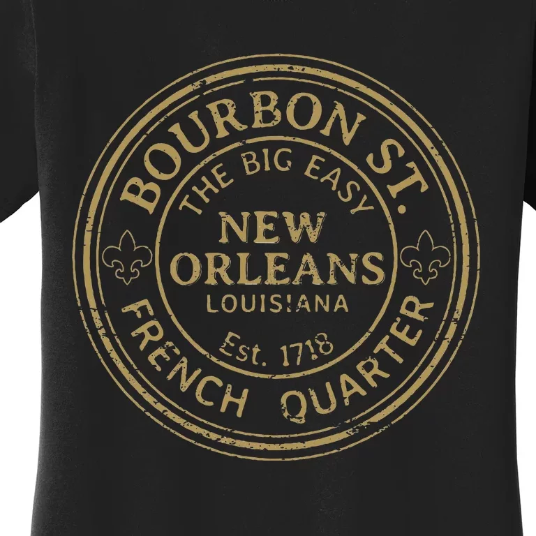 Bourbon Street New Orleans French Quarter Distressed Women's T-Shirt