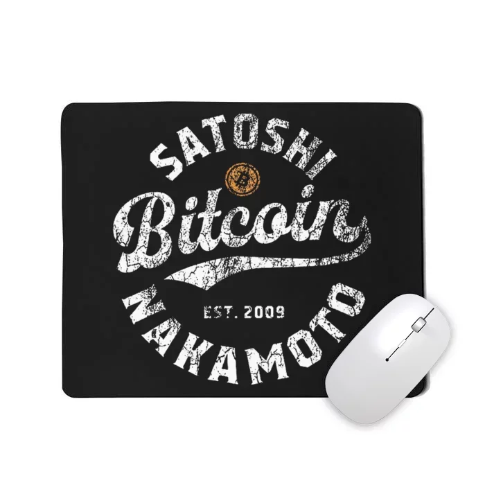 Bitcoin Satoshi Nakamoto Est 2009 Crypto Blockchain Wallet Mousepad