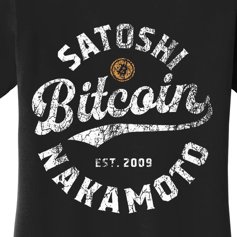 Bitcoin Satoshi Nakamoto Est 2009 Crypto Blockchain Wallet Women's T-Shirt