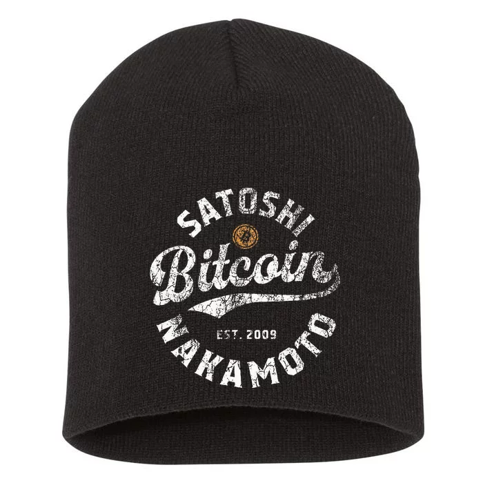 Bitcoin Satoshi Nakamoto Est 2009 Crypto Blockchain Wallet Short Acrylic Beanie