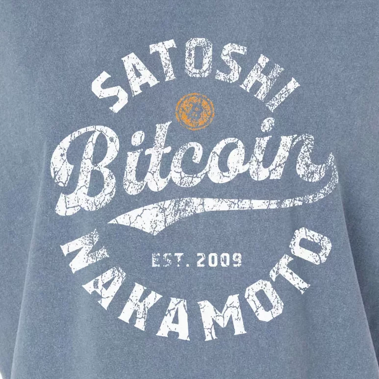 Bitcoin Satoshi Nakamoto Est 2009 Crypto Blockchain Wallet Garment-Dyed Women's Muscle Tee