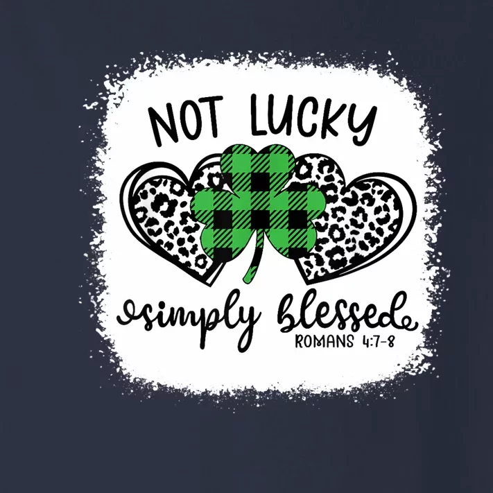 Bleached Shamrock Not Lucky Simply Blessed St. Patrick's Day Toddler Long Sleeve Shirt