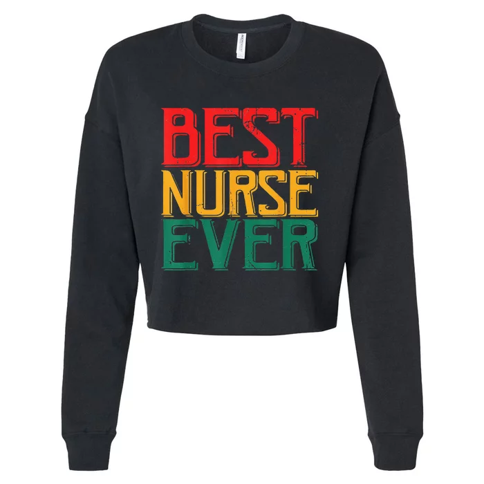 Black Strong Nurse Afro Love Melanin African American Cropped Pullover Crew