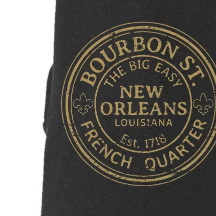 Bourbon Street New Orleans French Quarter Distressed Doggie 3-End Fleece Hoodie