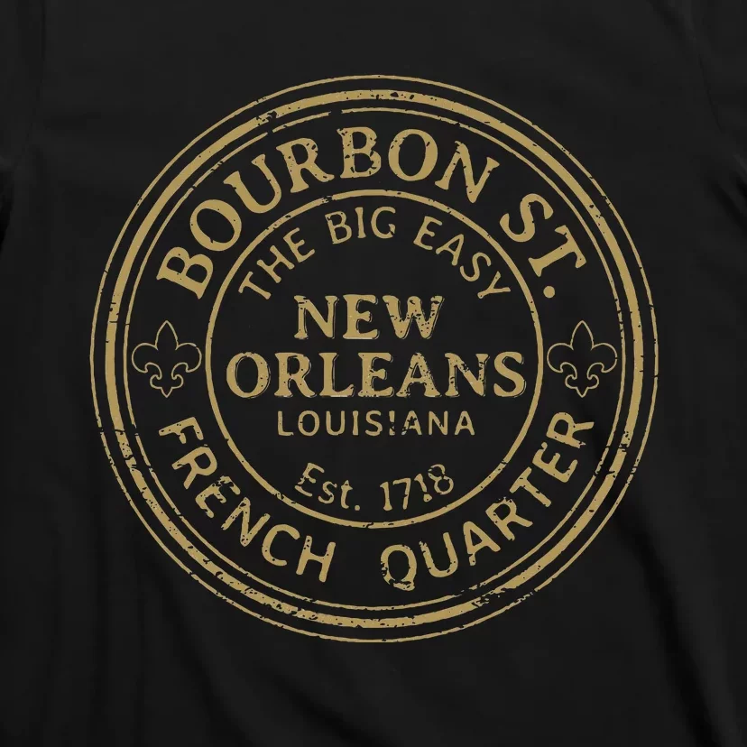 Bourbon Street New Orleans French Quarter Distressed T-Shirt