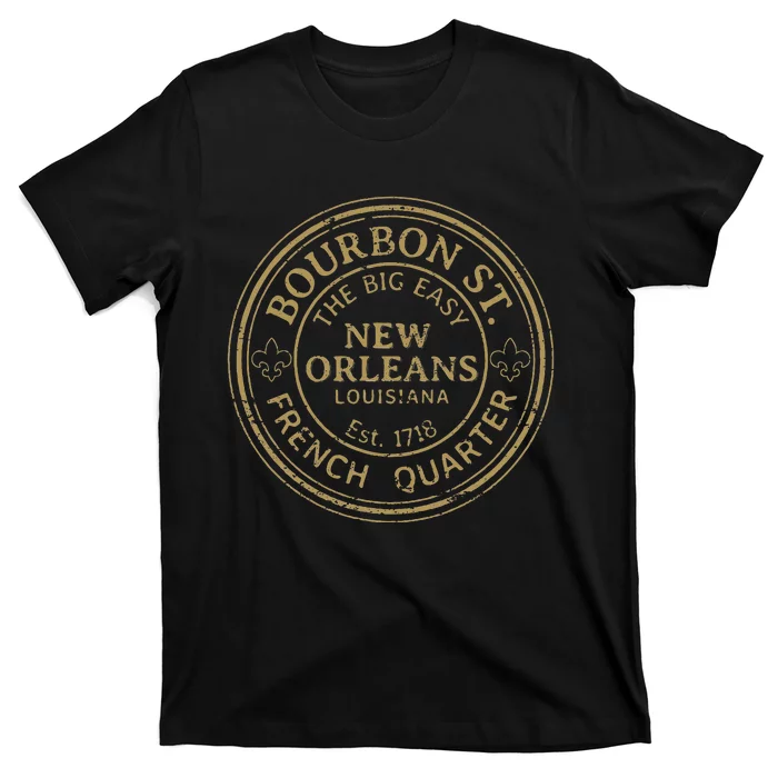 Bourbon Street New Orleans French Quarter Distressed T-Shirt