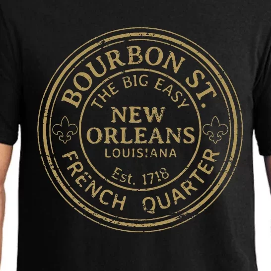 Bourbon Street New Orleans French Quarter Distressed Pajama Set