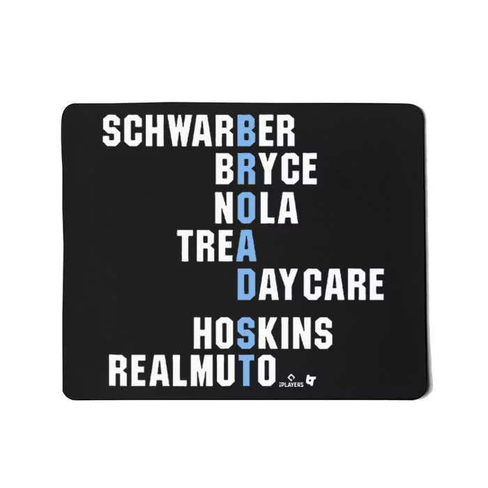 Broad St Names Philadelphia Baseball Mousepad