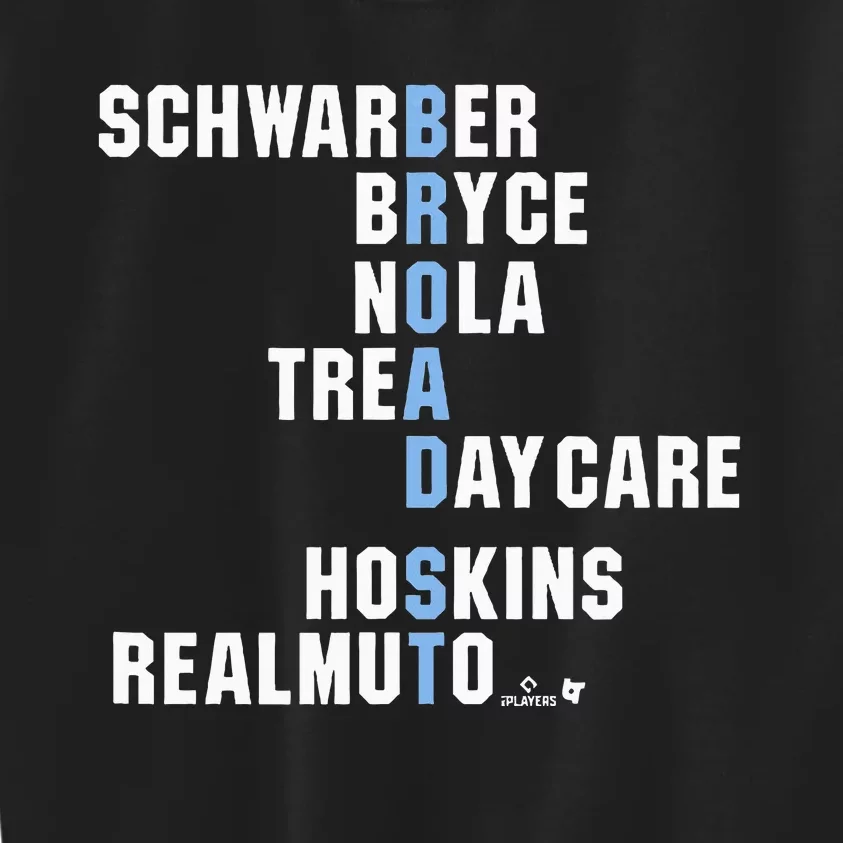 Broad St Names Philadelphia Baseball Kids Sweatshirt