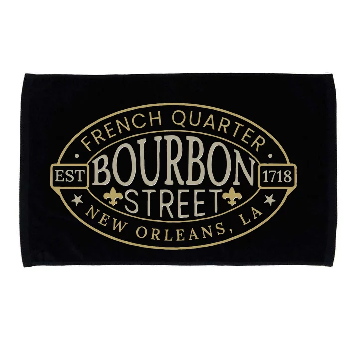 Bourbon Street New Orleans French Quarter Louisiana Est 1718 Microfiber Hand Towel