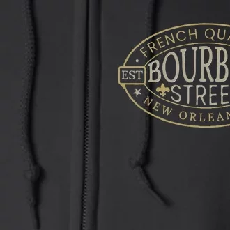 Bourbon Street New Orleans French Quarter Louisiana Est 1718 Full Zip Hoodie