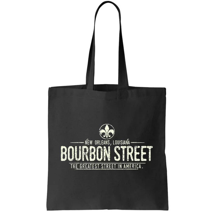 Bourbon Street New Orleans Louisiana Distressed Tote Bag