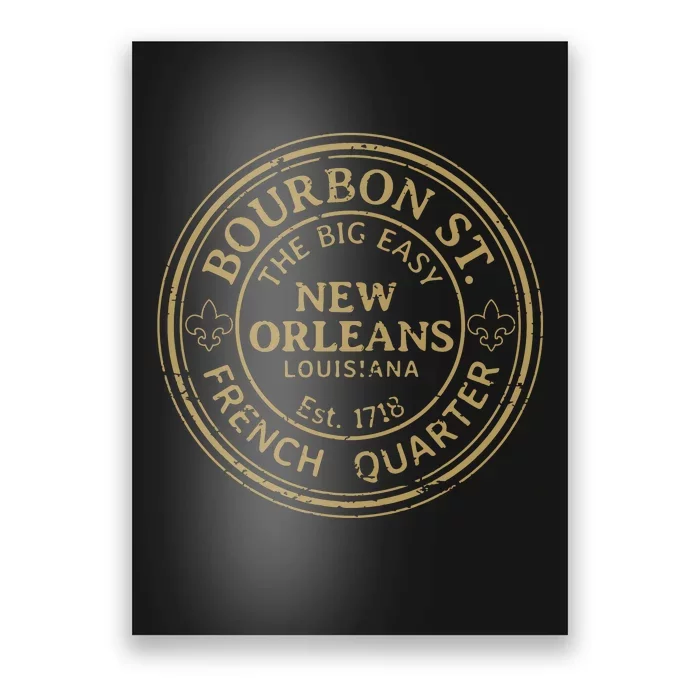 Bourbon Street New Orleans French Quarter Distressed Poster