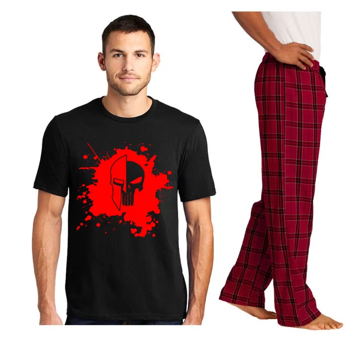 Blood Skull Of Spartan Gym Training Top Pajama Set