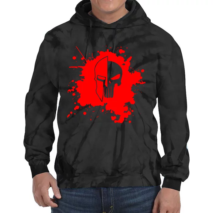 Blood Skull Of Spartan Gym Training Top Tie Dye Hoodie