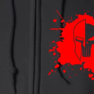 Blood Skull Of Spartan Gym Training Top Full Zip Hoodie