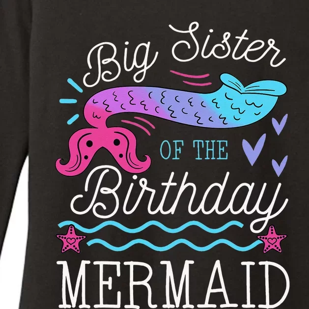 Big Sister Of The Birthday Mermaid Theme Family Bday Party Womens CVC Long Sleeve Shirt