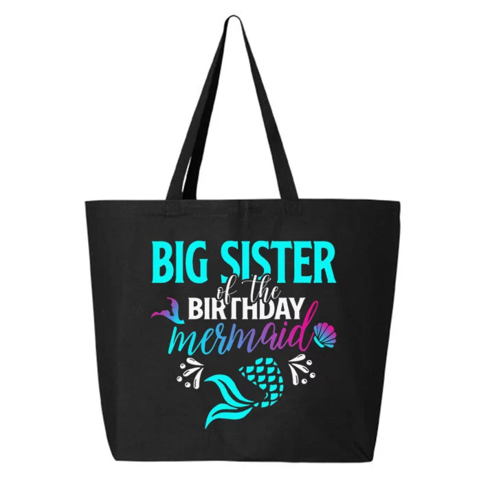 Big Sister Of The Birthday Mermaid Matching Family 25L Jumbo Tote