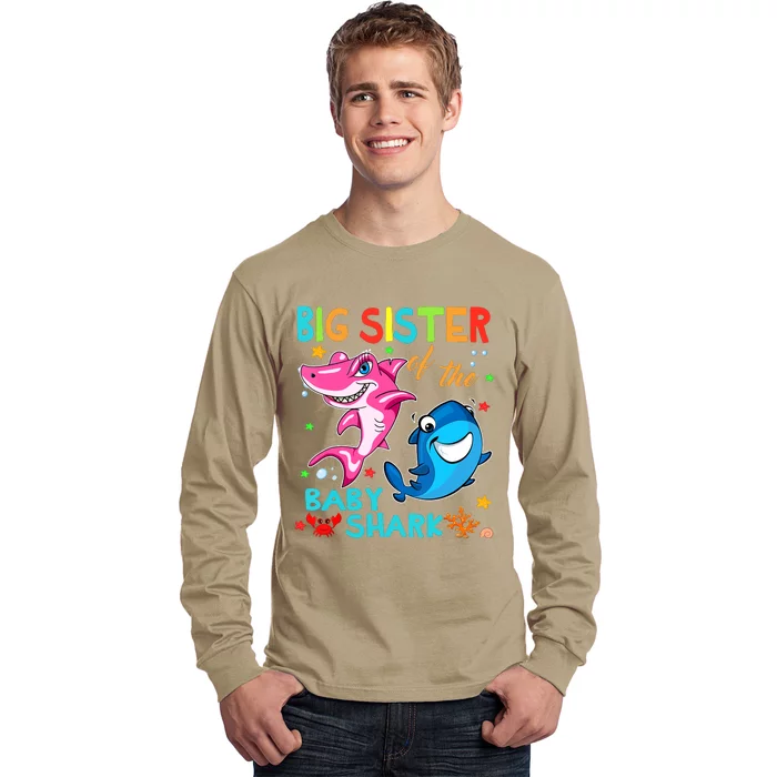 Big Sister Of The Baby Shark Birthday Big Sister Shark Long Sleeve Shirt