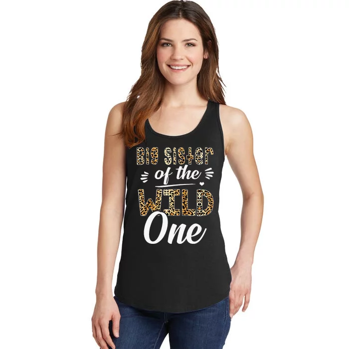 Big Sister Of The Wild One Zoo Themed 1st Birthday Party Ladies Essential Tank