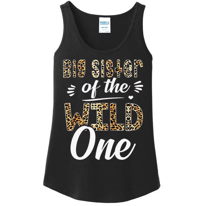 Big Sister Of The Wild One Zoo Themed 1st Birthday Party Ladies Essential Tank