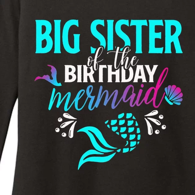 Big Sister Of The Birthday Mermaid Matching Family Womens CVC Long Sleeve Shirt