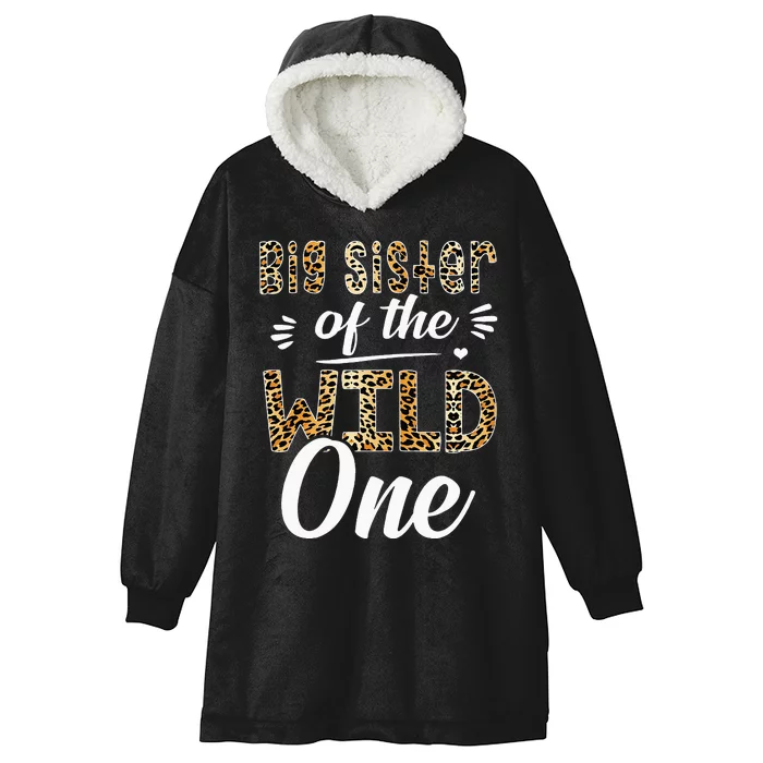 Big Sister Of The Wild One Zoo Themed 1st Birthday Party Hooded Wearable Blanket