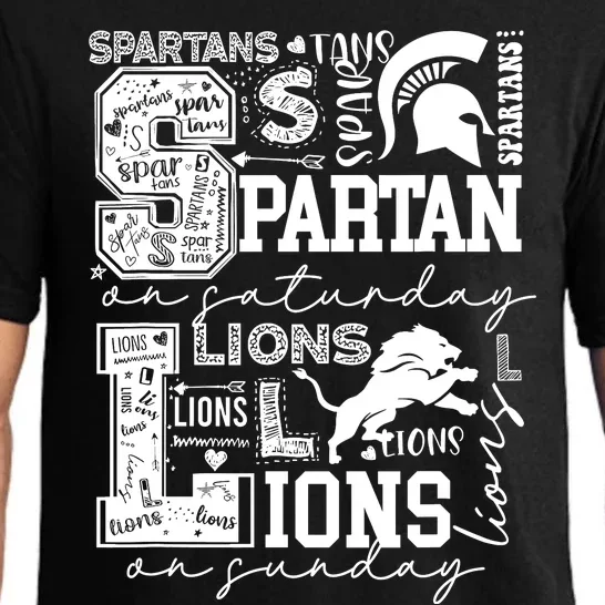 Birthday Spartan On Saturday Lion On Sunday Funny Pajama Set