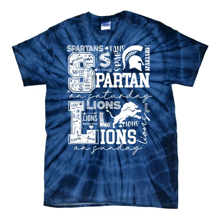 Birthday Spartan On Saturday Lion On Sunday Funny Tie-Dye T-Shirt