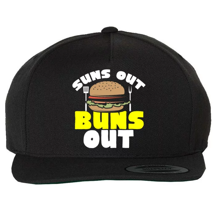 Barbeque Suns Out Buns Out Bbq Burger Barbeque Gift Wool Snapback Cap