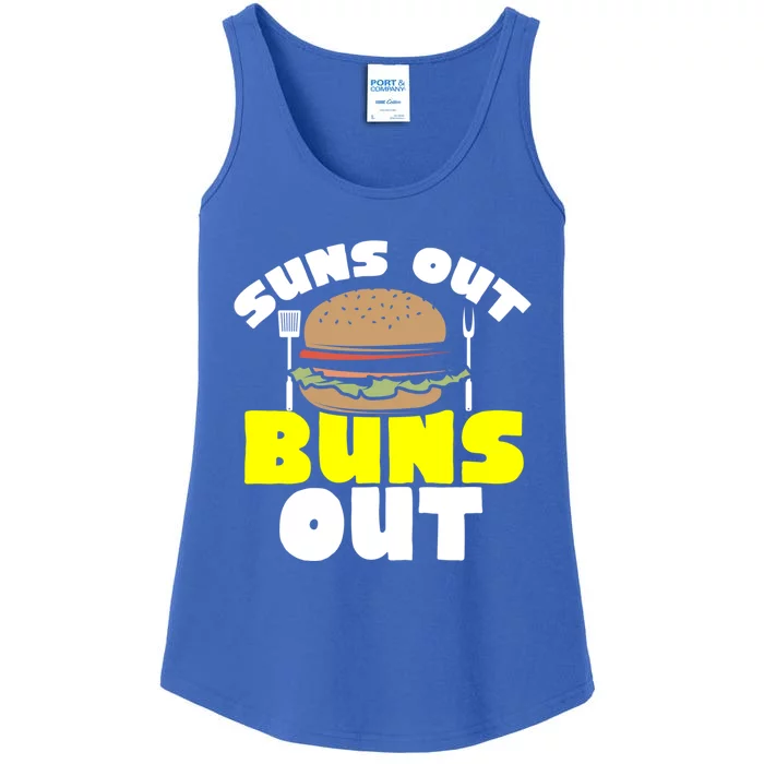 Barbeque Suns Out Buns Out Bbq Burger Barbeque Gift Ladies Essential Tank