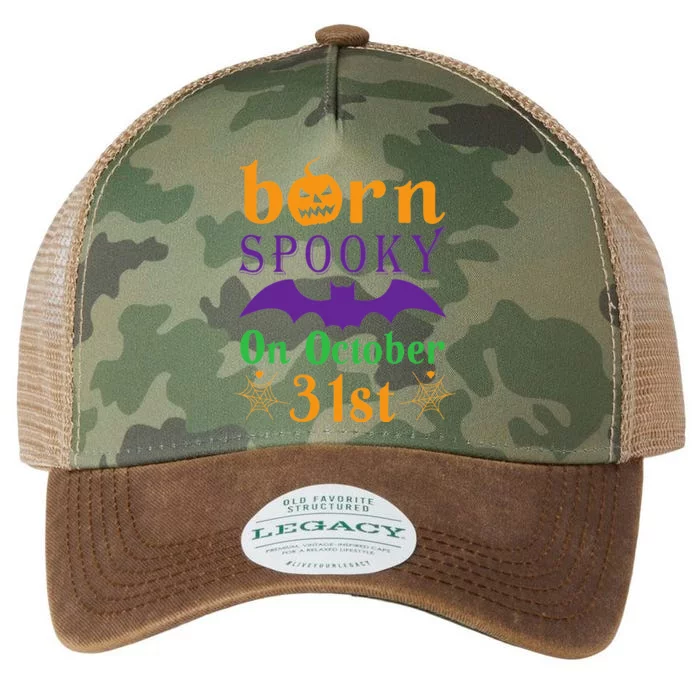 Born Spooky On Halloween October 31 Birthday Party Legacy Tie Dye Trucker Hat