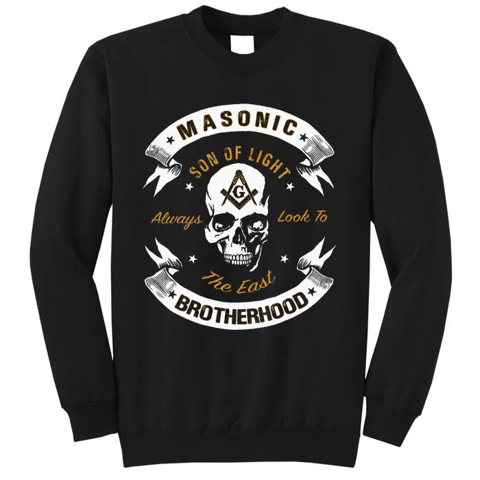 Brothers Son Of Light Always Look To The East Masonic Skull Sweatshirt