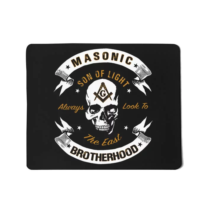 Brothers Son Of Light Always Look To The East Masonic Skull Mousepad