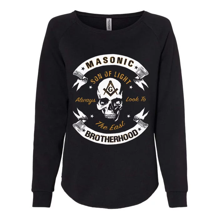 Brothers Son Of Light Always Look To The East Masonic Skull Womens California Wash Sweatshirt