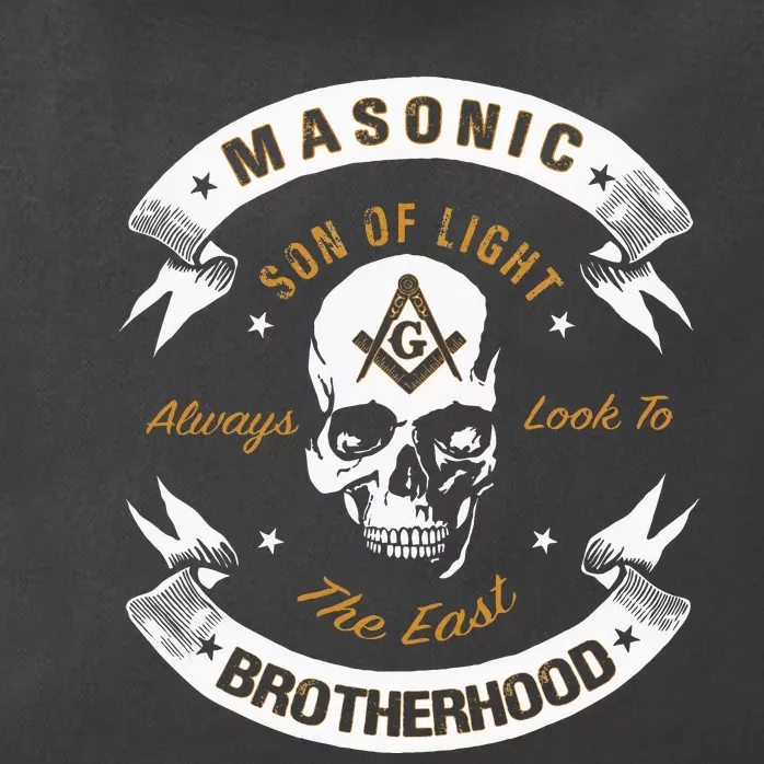 Brothers Son Of Light Always Look To The East Masonic Skull Zip Tote Bag