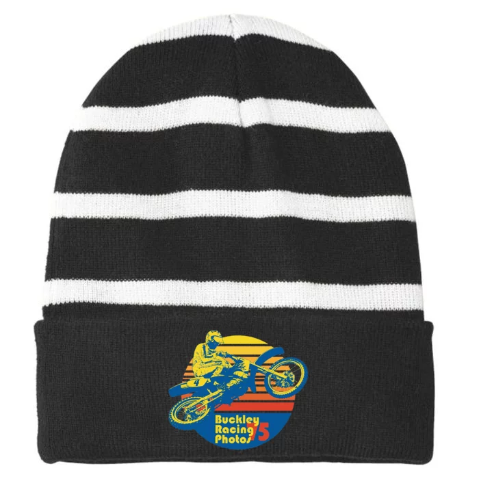 Buckley Sunset Over Florida Sweatshirt Striped Beanie with Solid Band