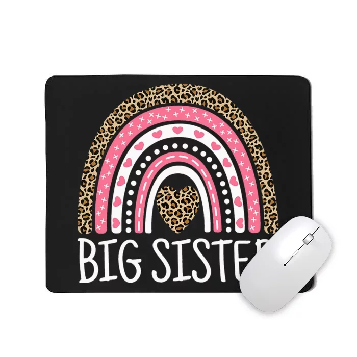 Big Sister Outfit Rainbow Leopard Big Sis Announcement Mousepad