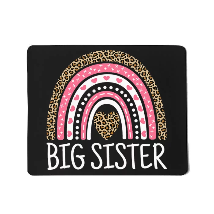 Big Sister Outfit Rainbow Leopard Big Sis Announcement Mousepad